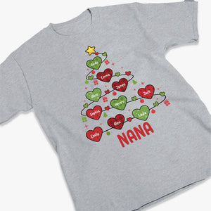 Grandma And Kids Christmas Heart Tree - Family Personalized Custom Unisex T-shirt, Hoodie, Sweatshirt - Christmas Gift For Mom, Grandma