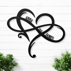 Notre amour - Couple personnalisé, décoration intérieure, panneau en métal découpé, art mural en métal - Cadeau pour mari et femme, anniversaire