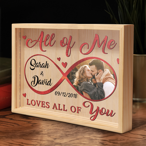 Photo personnalisée « Tu es ma fin et mon commencement » – Cadre photo personnalisé pour couple, boîte lumineuse – Cadeau pour mari et femme, anniversaire