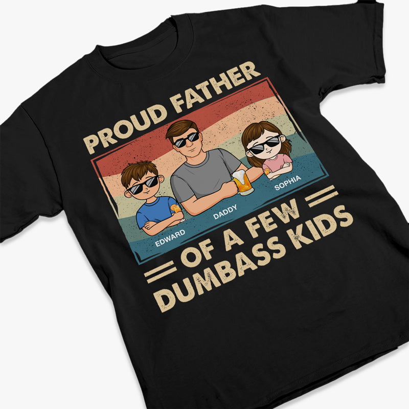 Fier papa de plusieurs enfants - T-shirt unisexe personnalisé pour la famille, sweat-shirt - Cadeau pour papa, grand-père