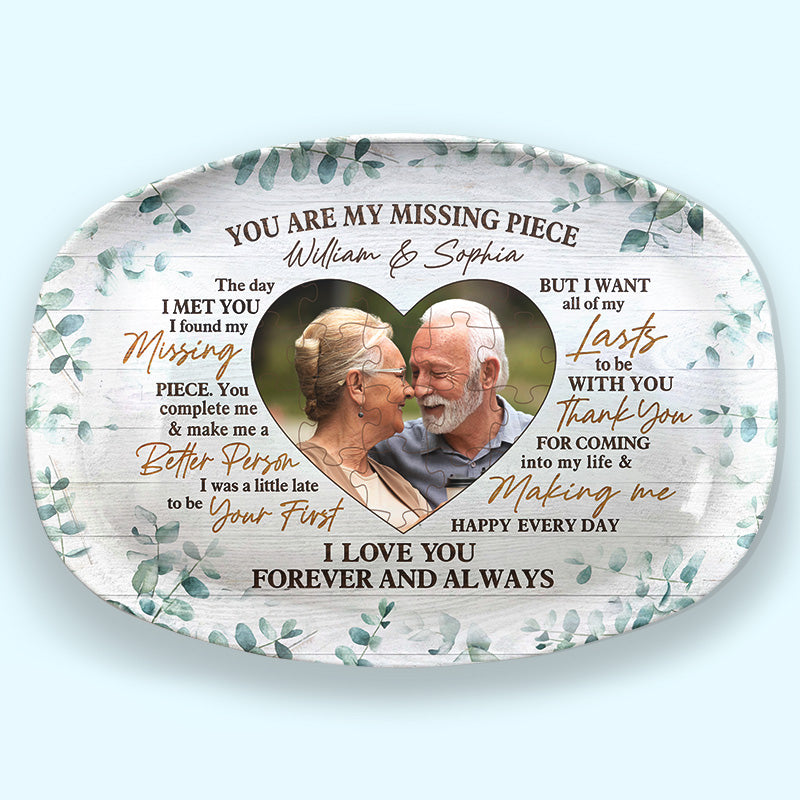 Photo personnalisée « Tu es ma pièce manquante » – Plateau personnalisé pour couple – Cadeau pour mari et femme, anniversaire