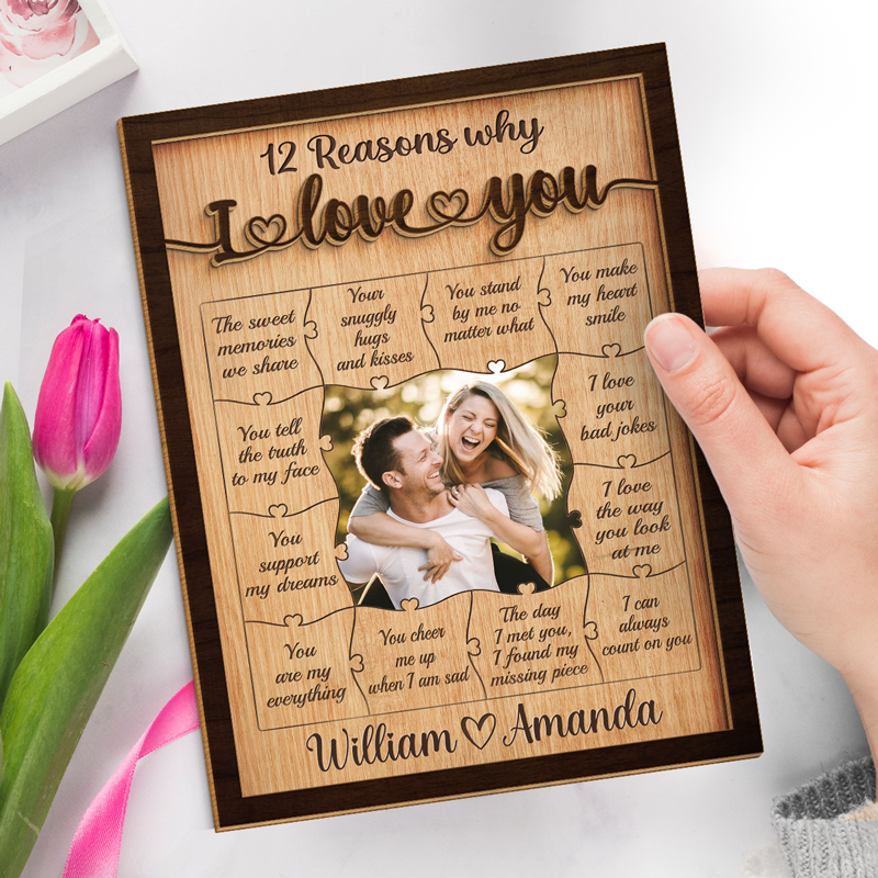 Photo personnalisée « Tout ce à quoi je pense, c'est toi » – Plaque en bois personnalisée à 2 couches avec support pour couple – Cadeau de pendaison de crémaillère pour mari et femme, anniversaire