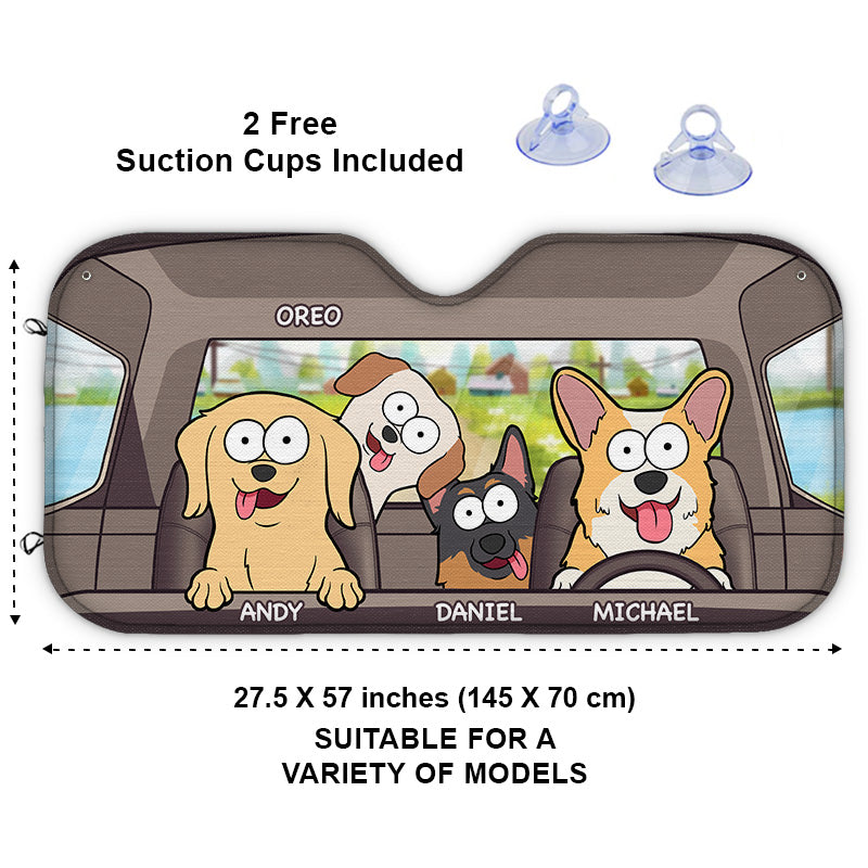 Pare-soleil personnalisé pour pare-brise de voiture, protection de vitre de voiture, cadeau pour propriétaires et amoureux des animaux