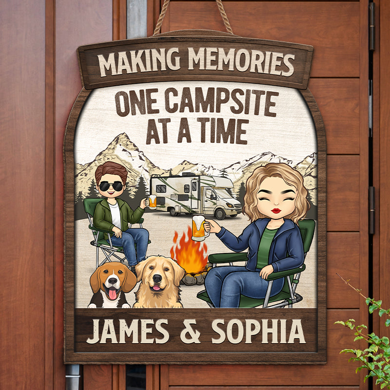 Toi, moi et les chiens - Panneau en bois personnalisé pour décoration d'intérieur - Cadeau de pendaison de crémaillère pour couples, mari et femme, amoureux du camping, propriétaires d'animaux, amoureux des animaux