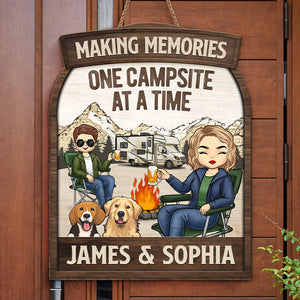 Toi, moi et les chiens - Panneau en bois personnalisé pour décoration d'intérieur - Cadeau de pendaison de crémaillère pour couples, mari et femme, amoureux du camping, propriétaires d'animaux, amoureux des animaux