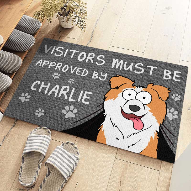 Notre paillasson est approuvé par les animaux de compagnie - Tapis décoratif personnalisé pour chien et chat - Cadeau de pendaison de crémaillère pour les amoureux des animaux et les propriétaires d'animaux