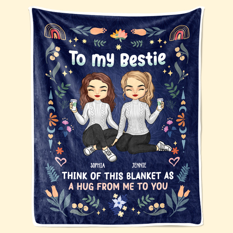A Friend Is One Soul Abiding In Two Bodies - Bestie Personalized Custom Blanket - Christmas Gift For Best Friends, BFF, Sisters