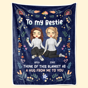 A Friend Is One Soul Abiding In Two Bodies - Bestie Personalized Custom Blanket - Christmas Gift For Best Friends, BFF, Sisters