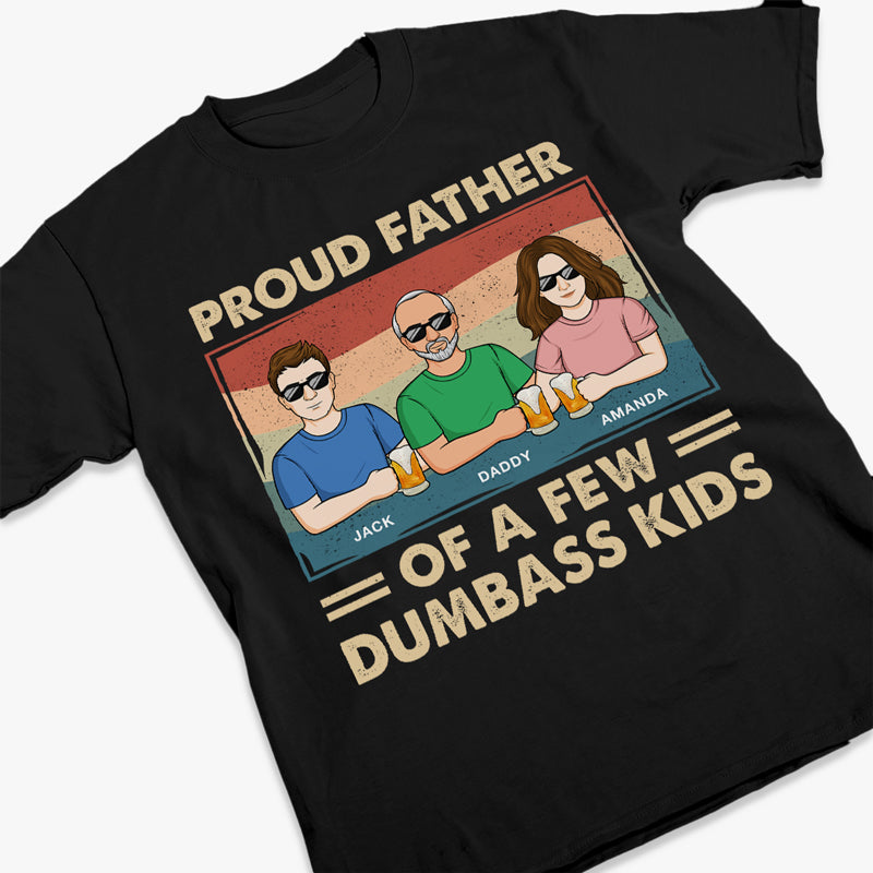 Fier père de plusieurs enfants - T-shirt, sweat à capuche et sweat-shirt unisexe personnalisé pour la famille - Cadeau pour papa
