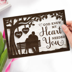 Tu seras toujours avec moi - Plaque en bois personnalisée à 2 couches avec support pour couple - Cadeau de pendaison de crémaillère pour mari et femme, anniversaire