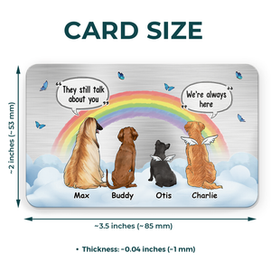 Nous sommes toujours là - Carte portefeuille personnalisée en aluminium commémorative - Cadeau de condoléances, cadeau pour les propriétaires d'animaux de compagnie, les amoureux des animaux