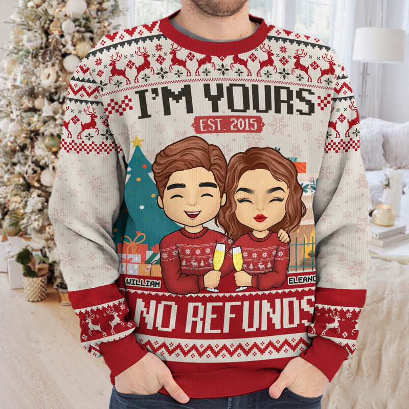 Plus mignon que Cupidon - Sweat-shirt personnalisé pour couple - Pull en laine unisexe - Cadeau de Noël pour mari et femme, anniversaire