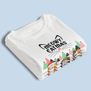 « Miaou Noël et que le chaos s'installe » – T-shirt, sweat à capuche et sweat-shirt unisexe personnalisé pour chien et chat – Cadeau de Noël pour propriétaires et amoureux des animaux