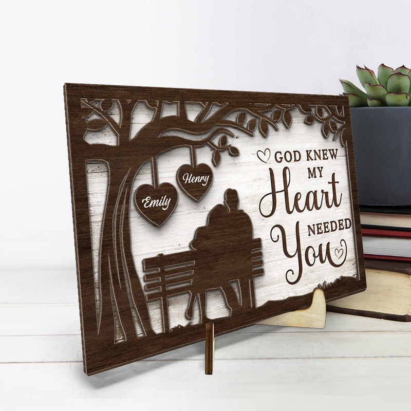 Tu seras toujours avec moi - Plaque en bois personnalisée à 2 couches avec support pour couple - Cadeau de pendaison de crémaillère pour mari et femme, anniversaire