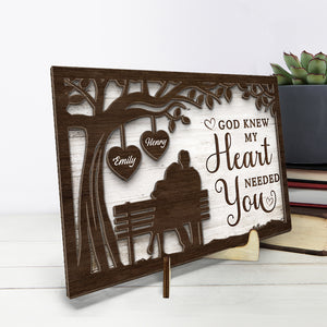 Tu seras toujours avec moi - Plaque en bois personnalisée à 2 couches avec support pour couple - Cadeau de pendaison de crémaillère pour mari et femme, anniversaire