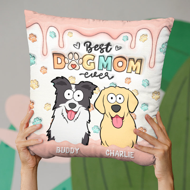 Les chiens nous rendent la vie meilleure ! Coussin gonflable 3D personnalisé pour chien ! Cadeau pour les propriétaires et les amoureux des animaux.