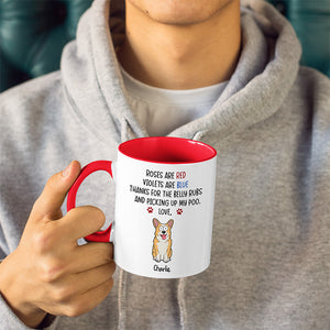 Merci pour les caresses sur le ventre et le ramassage de nos crottes - Mug personnalisé avec accents pour chien - Cadeau de Noël pour les propriétaires d'animaux et les amoureux des animaux