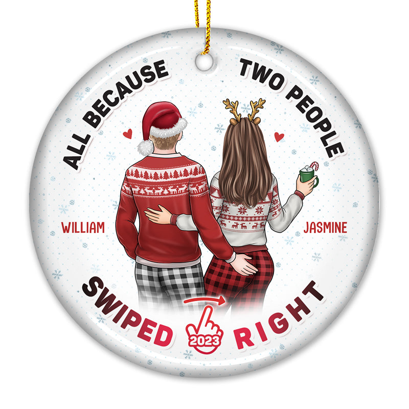 Mon souffle, ma vie, mon tout - Ornement personnalisé pour couple - Forme ronde en céramique - Cadeau de Noël pour mari et femme, anniversaire