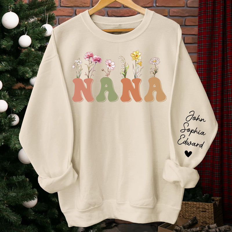 Appelez-moi Nana - Sweat-shirt unisexe personnalisé avec motif sur la manche - Cadeau d'anniversaire pour maman, grand-mère