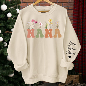 Appelez-moi Nana - Sweat-shirt unisexe personnalisé avec motif sur la manche - Cadeau d'anniversaire pour maman, grand-mère