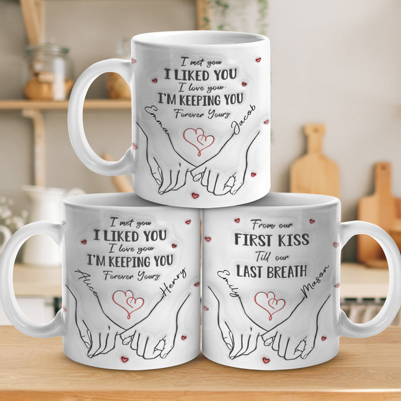 Je te garde pour toujours - Mug personnalisé effet gonflé 3D imprimé pour couple - Cadeau pour mari et femme, anniversaire