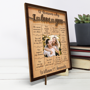 Photo personnalisée « Tout ce à quoi je pense, c'est toi » – Plaque en bois personnalisée à 2 couches avec support pour couple – Cadeau de pendaison de crémaillère pour mari et femme, anniversaire