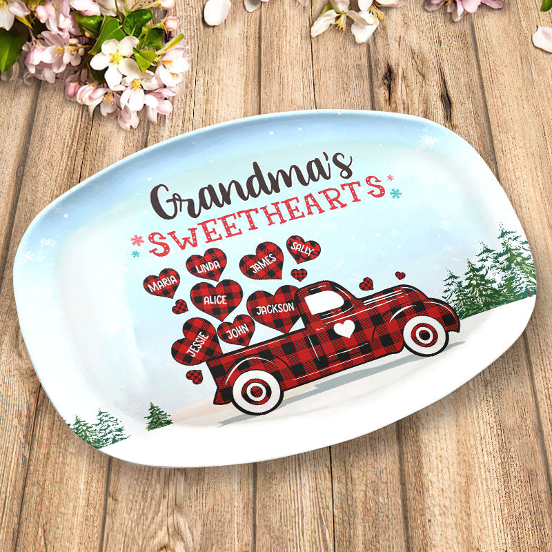 Les Amoureux de Nana - Plateau personnalisé pour la famille - Cadeau de Noël pour grand-mère