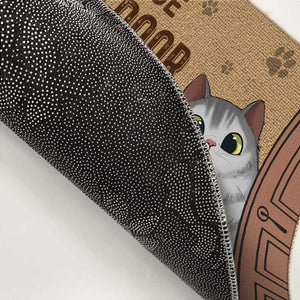 Les chats nous choisissent, ils ne nous appartiennent pas ! Tapis décoratif personnalisé pour chat ! Cadeau de pendaison de crémaillère pour les propriétaires et les amoureux des animaux.