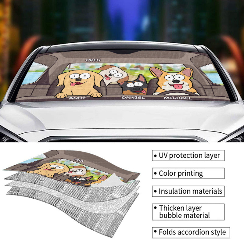 Pare-soleil personnalisé pour pare-brise de voiture, protection de vitre de voiture, cadeau pour propriétaires et amoureux des animaux