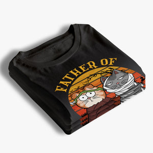 Père de Meownsters - T-shirt unisexe personnalisé avec chat, sweat à capuche et sweat-shirt - Cadeau d'Halloween pour les propriétaires et les amoureux des animaux