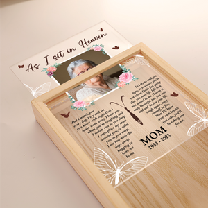 Photo personnalisée « Je te regarde, je t'entends » - Cadre photo personnalisé commémoratif avec boîte lumineuse - Cadeau de condoléances pour les membres de la famille