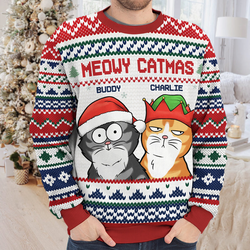 Voici les pattes du Père Noël - Sweat-shirt personnalisé pour chien et chat - Pull en laine unisexe - Cadeau de Noël pour les propriétaires et les amoureux des animaux