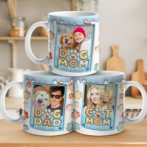 Mug personnalisé avec photo « Mes enfants ont quatre pattes » - Chien et chat - Mug personnalisé avec effet gonflable en 3D - Cadeau de Noël pour les propriétaires et les amoureux des animaux
