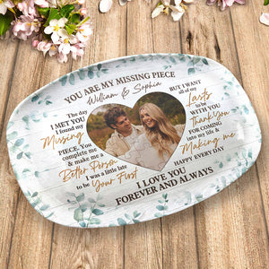Photo personnalisée « Tu es ma pièce manquante » – Plateau personnalisé pour couple – Cadeau pour mari et femme, anniversaire
