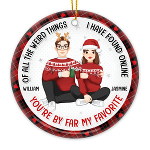 Tu es la meilleure chose que j'aie jamais attendue - Ornement personnalisé pour couple - Forme ronde en céramique - Cadeau de Noël pour mari et femme, anniversaire