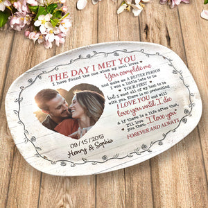 Photo personnalisée « J'ai trouvé celui que mon âme aime » - Plateau personnalisé pour couple - Cadeau pour mari et femme, anniversaire