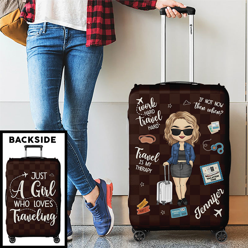 Vivez sans excuses, voyagez sans regrets - Housse de bagage personnalisée - Cadeau de vacances, cadeau pour les amateurs de voyages d'aventure