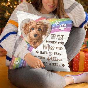 Coussin photo personnalisé « Quand tu me manques » : embrasse-le ! Coussin personnalisé commémoratif ! Cadeau de condoléances, cadeau pour les propriétaires d'animaux et les amoureux des animaux.