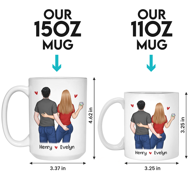 Toutes mes pensées coquines impliquent moi et toi - Tasse personnalisée pour couple - Cadeau pour mari et femme, anniversaire