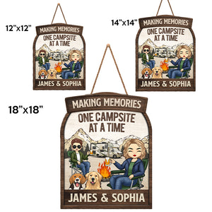 Toi, moi et les chiens - Panneau en bois personnalisé pour décoration d'intérieur - Cadeau de pendaison de crémaillère pour couples, mari et femme, amoureux du camping, propriétaires d'animaux, amoureux des animaux