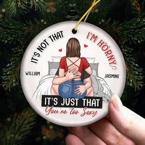 Home Is Wherever I Am With You - Couple Personalized Custom Ornament - Ceramic Round Shaped - Christmas Gift For Husband Wife, Anniversary