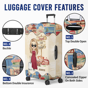 Let's Go Everywhere - Housse de bagage personnalisée pour voyage - Cadeau de vacances, cadeau pour les amateurs de voyages d'aventure