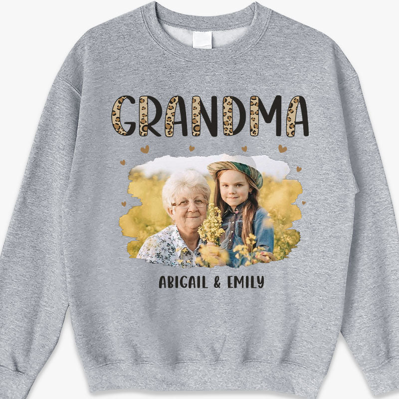 T-shirt, sweat à capuche et sweat-shirt unisexe personnalisé avec photo « Super Grand-mère » - Cadeau d'anniversaire pour maman et grand-mère