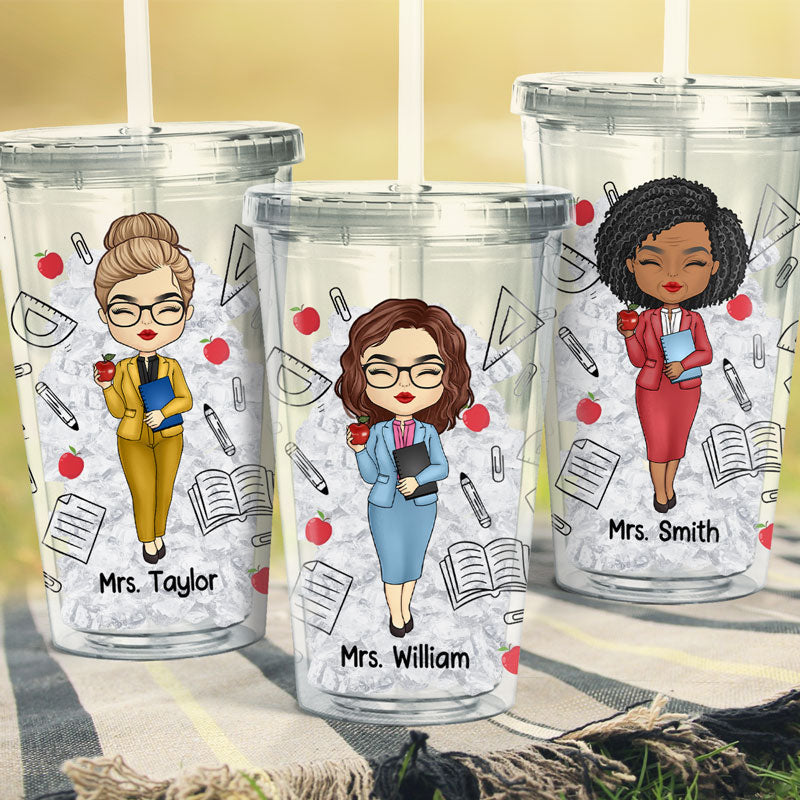 Éducateur de petits humains - Gobelet en acrylique transparent personnalisé pour enseignant - Cadeau pour enseignant, rentrée scolaire