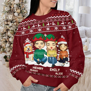 Noël, un moment en famille ! Sweat-shirt personnalisé et moche pour la famille ! Pull unisexe en laine ! Cadeau de Noël pour les membres de la famille