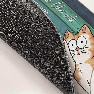 Bienvenue, nous espérons que vous aimez les chats - Tapis décoratif personnalisé pour la maison - Cadeau pour les propriétaires d'animaux de compagnie, les amoureux des animaux