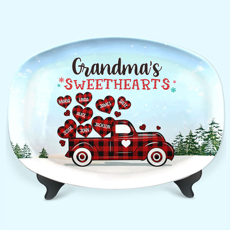 Les Amoureux de Nana - Plateau personnalisé pour la famille - Cadeau de Noël pour grand-mère