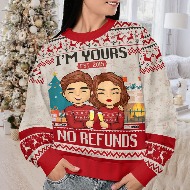 Plus mignon que Cupidon - Sweat-shirt personnalisé pour couple - Pull en laine unisexe - Cadeau de Noël pour mari et femme, anniversaire
