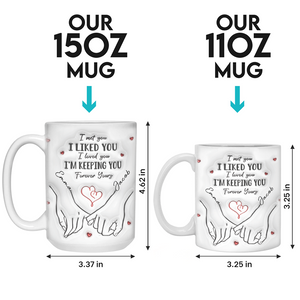 Photo personnalisée de notre premier baiser jusqu'à notre dernier souffle - Mug personnalisé effet gonflé 3D pour couple - Cadeau pour mari et femme, anniversaire