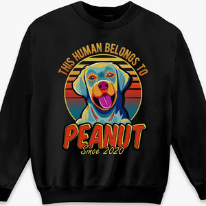 Cet humain appartient à Dog Pop Art - T-shirt unisexe personnalisé, sweat à capuche, sweat-shirt - Cadeau pour propriétaires d'animaux et amoureux des animaux